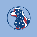 American Cocker Circle Head with Flag
